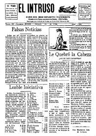 Portada:El intruso. Diario Joco-serio netamente independiente. Tomo XV, núm. 1481, sábado 26 de junio de 1926