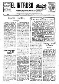 Portada:El intruso. Diario Joco-serio netamente independiente. Tomo XV, núm. 1494, domingo 11 de julio de 1926