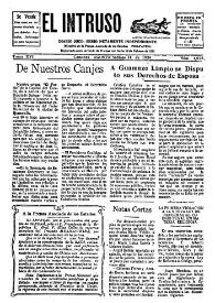 Portada:El intruso. Diario Joco-serio netamente independiente. Tomo XVI, núm. 1523, sábado 14 de agosto de 1926