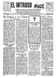 Portada:El intruso. Diario Joco-serio netamente independiente. Tomo XVI, núm. 1526, miércoles 18 de agosto de 1926