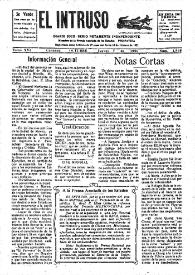 Portada:El intruso. Diario Joco-serio netamente independiente. Tomo XVI, núm. 1568, jueves 7 de octubre de 1926