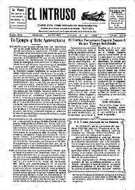 Portada:El intruso. Diario Joco-serio netamente independiente. Tomo XVI, núm. 1569, viernes 8 de octubre de 1926