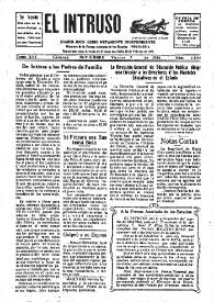 Portada:El intruso. Diario Joco-serio netamente independiente. Tomo XVI, núm. 1592, viernes 5 de noviembre de 1926