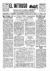 Portada:El intruso. Diario Joco-serio netamente independiente. Tomo XVII, núm. 1606, domingo 21 de noviembre de 1926