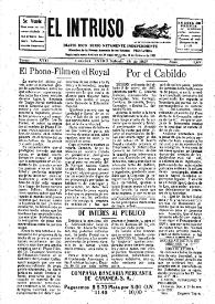 Portada:El intruso. Diario Joco-serio netamente independiente. Tomo XVII, núm. 1651, sábado 15 de enero de 1927