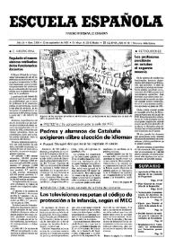 Portada:Escuela española. Año LIII, núm. 3159, 30 de septiembre de 1993