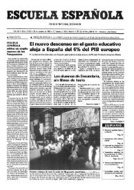 Portada:Escuela española. Año LIII, núm. 3163, 28 de octubre de 1993