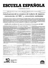 Portada:Escuela española. Año LIV, núm. 3190, 9 de mayo de 1994