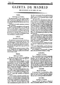 Gazeta de Madrid. 1810. Núm. 108, 18 de abril de 1810 | Biblioteca Virtual Miguel de Cervantes