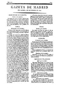 Portada:Gazeta de Madrid. 1810. Núm. 307, 3 de noviembre de 1810