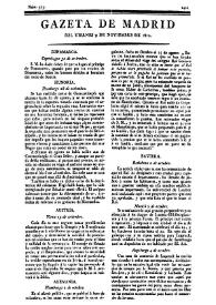 Portada:Gazeta de Madrid. 1810. Núm. 313, 9 de noviembre de 1810