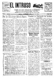 Portada:El intruso. Diario Joco-serio netamente independiente. Tomo XVII, núm. 1671, martes 8 de febrero de 1927