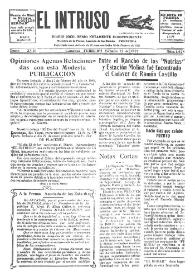 Portada:El intruso. Diario Joco-serio netamente independiente. Tomo XVII, núm. 1675, sábado 12 de febrero de 1927
