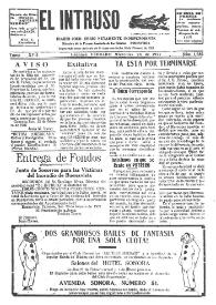 Portada:El intruso. Diario Joco-serio netamente independiente. Tomo XVII, núm. 1684, miércoles 23 de febrero de 1927
