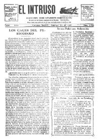 Portada:El intruso. Diario Joco-serio netamente independiente. Tomo XVII, núm. 1700, domingo 13 de marzo de 1927