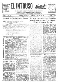 Portada:El intruso. Diario Joco-serio netamente independiente. Tomo XVII, núm. 1703, viernes 17 de marzo de 1927 [sic]