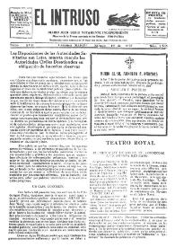 Portada:El intruso. Diario Joco-serio netamente independiente. Tomo XVII, núm. 1705, sábado 19 de marzo de 1927