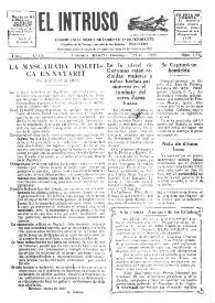 Portada:El intruso. Diario Joco-serio netamente independiente. Tomo XVIII, núm. 1712, domingo 27 de marzo de 1927