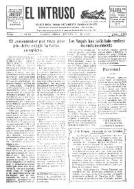 Portada:El intruso. Diario Joco-serio netamente independiente. Tomo XVIII, núm. 1721, jueves 7 de abril de 1927