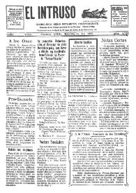 Portada:El intruso. Diario Joco-serio netamente independiente. Tomo XVIII, núm. 1725, martes 12 de abril de 1927