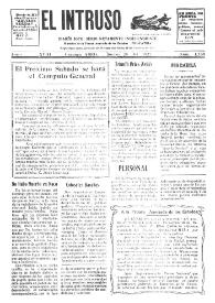 Portada:El intruso. Diario Joco-serio netamente independiente. Tomo XVIII, núm. 1739, jueves 28 de abril de 1927