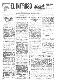 Portada:El intruso. Diario Joco-serio netamente independiente. Tomo XVIII, núm. 1757, jueves 19 de mayo de 1927