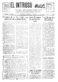 Portada:El intruso. Diario Joco-serio netamente independiente. Tomo XVIII, núm. 1774, miércoles 8 de junio de 1927