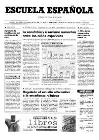 Portada:Escuela española. Año LV, núm. 3245, 7 de septiembre de 1995