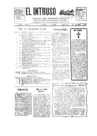Portada:El intruso. Diario Joco-serio netamente independiente. Tomo XVIII, núm. 1792, miércoles 29 de junio de 1927