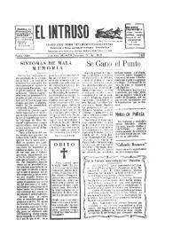 Portada:El intruso. Diario Joco-serio netamente independiente. Tomo XIX, núm. 1837, viernes 19 de agosto de 1927