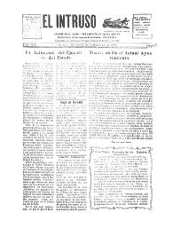 Portada:El intruso. Diario Joco-serio netamente independiente. Tomo XIX, núm. 1857, domingo 11 de septiembre de 1927