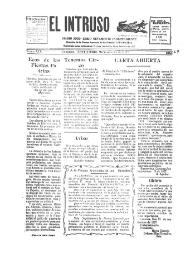 Portada:El intruso. Diario Joco-serio netamente independiente. Tomo XIX, núm. 1864, miércoles 21 de septiembre de 1927