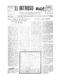 Portada:El intruso. Diario Joco-serio netamente independiente. Tomo XIX, núm. 1879, martes 18 de octubre de 1927