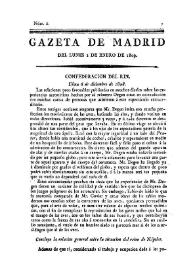 Portada:Gazeta de Madrid. 1809. Núm. 2, 2 de enero de 1809