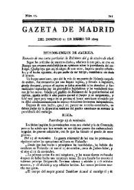 Portada:Gazeta de Madrid. 1809. Núm. 15, 15 de enero de 1809