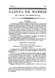 Portada:Gazeta de Madrid. 1809. Núm. 34, 3 de febrero de 1809