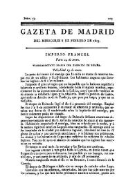 Portada:Gazeta de Madrid. 1809. Núm. 39, 8 de febrero de 1809