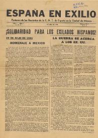 Portada:España en Exilio : \"Portavoz De Los Libertarios De La Cnt De España En Ciudad De México\".