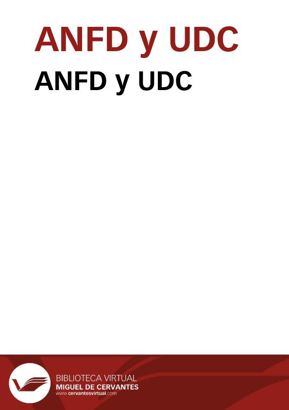 ANFD y UDC | Biblioteca Virtual Miguel de Cervantes