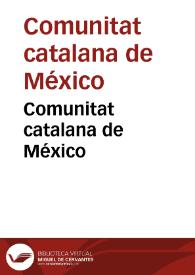 Portada:Comunitat Catalana de Mèxic