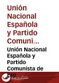 Portada:Unión Nacional Española y Partido Comunista de España