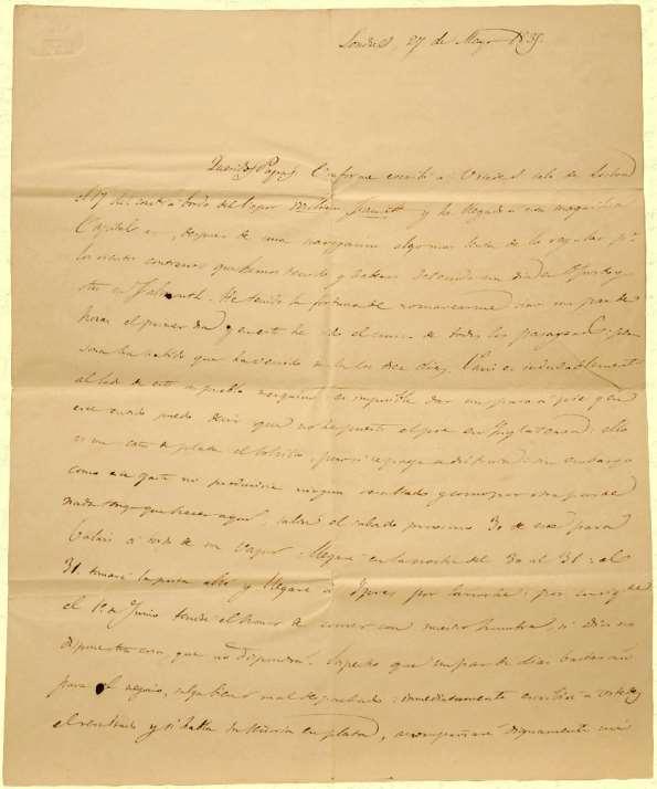 Carta a sus padres, 27 de mayo de 1835 | Biblioteca Virtual Miguel de Cervantes