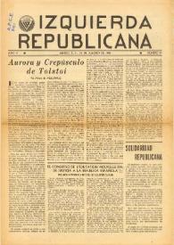 Portada:Izquierda Republicana : Publicación Mensual. Órgano De Izquierda Republicana En El Exilio. Núm. 41, 10 de agosto de 1948