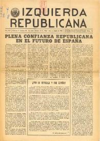 Portada:Izquierda Republicana : Publicación Mensual. Órgano De Izquierda Republicana En El Exilio. Núm. 95, abril-mayo-junio de 1955