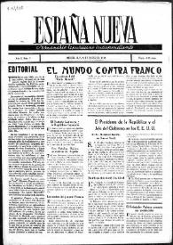 Portada:España Nueva : Semanario Republicano Independiente. Núm. 7, 5 de enero de 1946