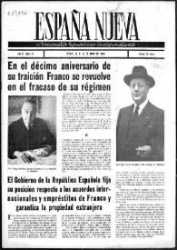 Portada:España Nueva : Semanario Republicano Independiente. Núm. 35, 20 de julio de 1946
