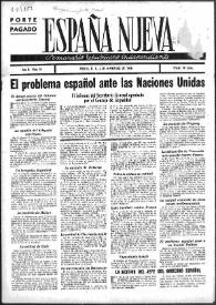 Portada:España Nueva : Semanario Republicano Independiente. Núm. 50, 2 de noviembre de 1946