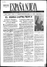Portada:España Nueva : Semanario Republicano Independiente. Núm. 77, 10 de mayo de 1947