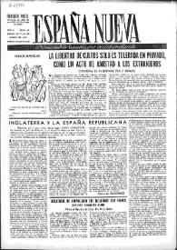 Portada:España Nueva : Semanario Republicano Independiente. Núm. 161, 22 de enero de 1949