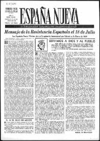 Portada:España Nueva : Semanario Republicano Independiente. Núm. 232-233, 29 de julio de 1950